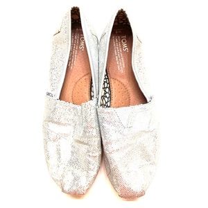 Silver Glitter Toms